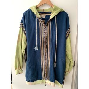 Free People Long Weekend Knit Mixed Hoodie